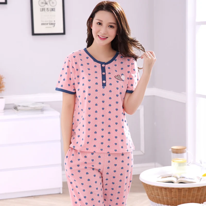 New arrival 2024 Women Cotton Pyjamas Women Girl Pajama Sets Cartoon Sleepwear Pajamas for women Short-Sleeved Tracksuit