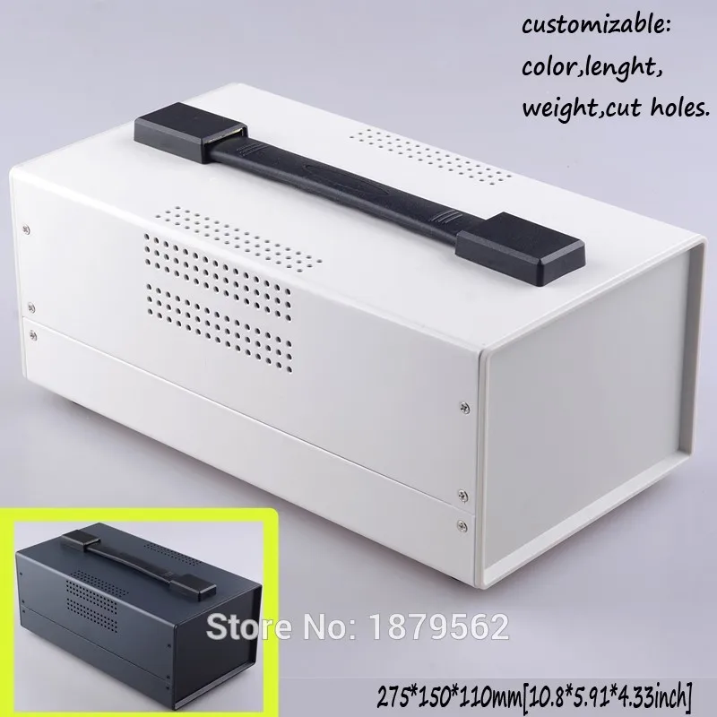 [2 colors] 275*150*110mm Iron box with handle electronic cases diy metal DIY project enclosure instrument box 40005(W275)+BTS)