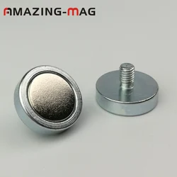 10pcs Window Fixing Magnets D16mm M6 M4 Male Thread Round  Magnet Furniture Magnetic Latch Cabinet Door N52 Rear EarthMaterial