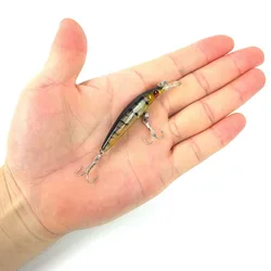 HiUmi 1PC Colorful Artificial Fishing Lures Hard Minnow Swim Bait Sinking LuresTreble Hooks Tackle 7cm 3.9g