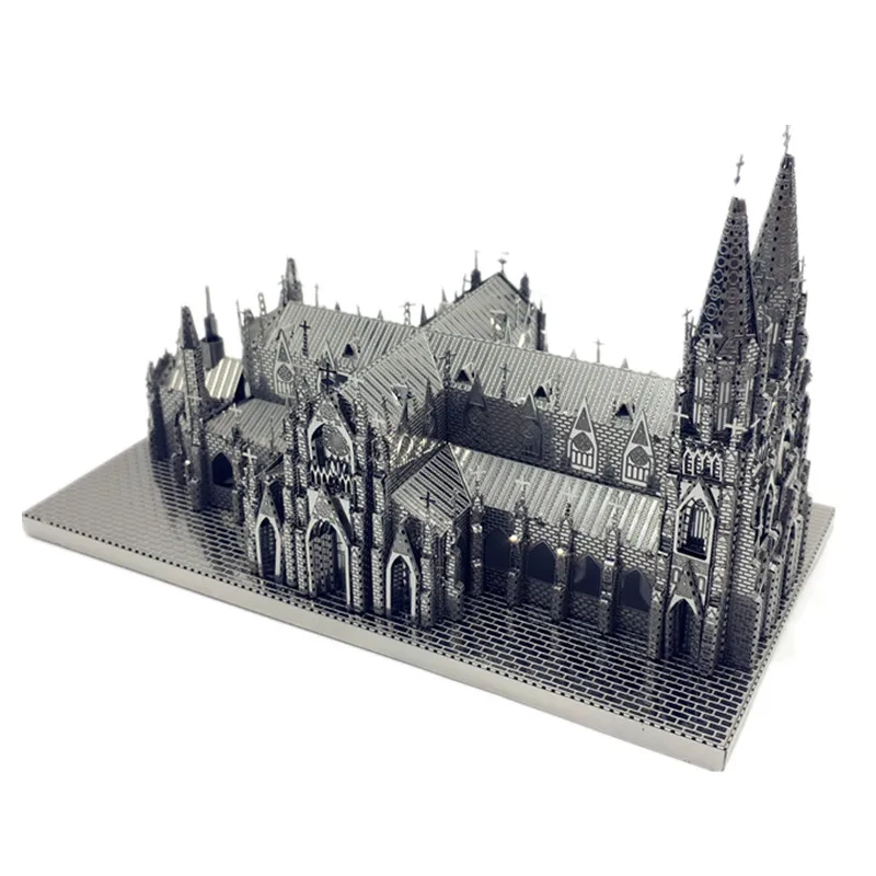 IRON STAR 3D Puzzle metalowy Model do montażu St. Patrick\'s Cathedral\'s zestawy DIY 3D laserowo wycinane wyrzynarka zabawkowa kreatywne zabawki