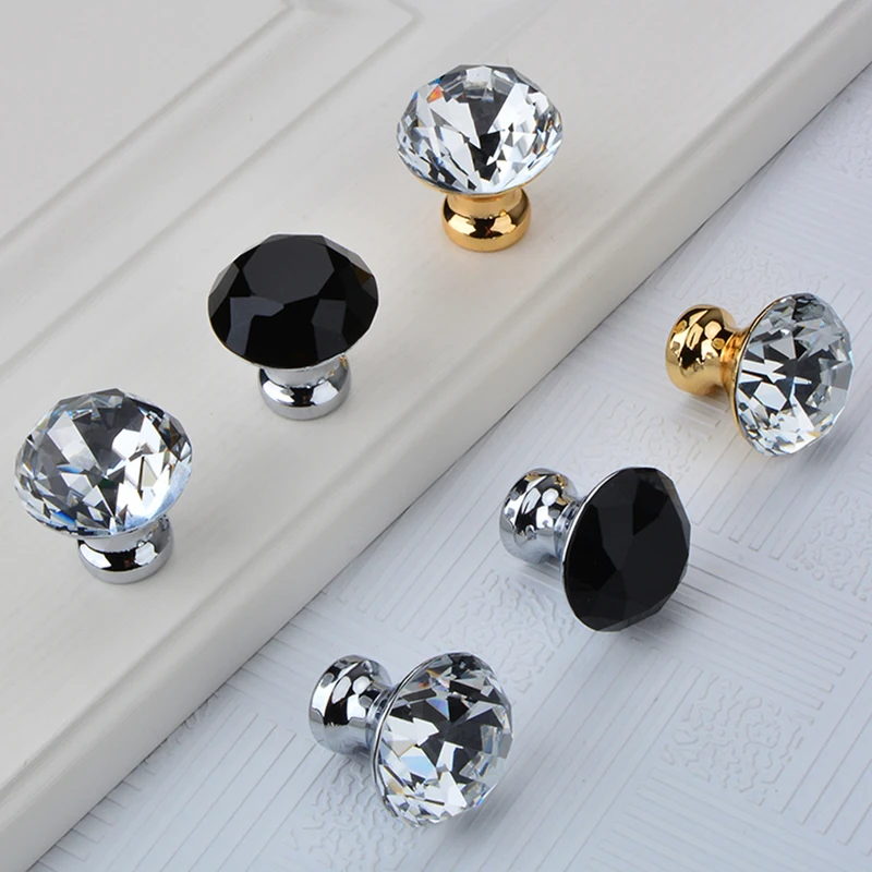 Top Luxury 10PCS European K9 Crystal Kitchen Door Handles Cupboard Wardrobe Drawer Wine Cabinet Pulls Handles and Knobs