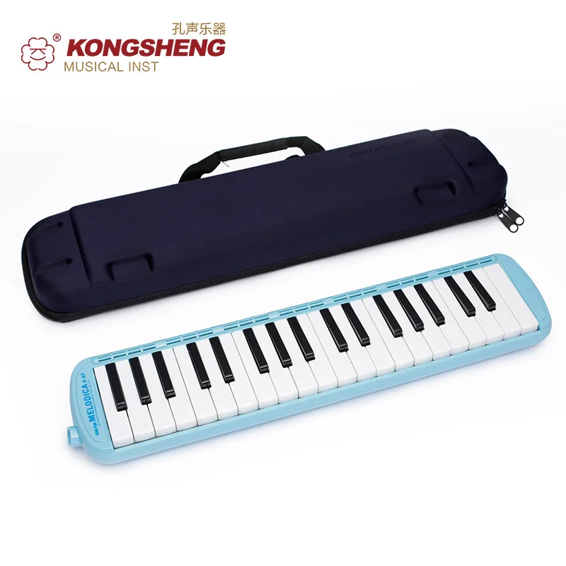 KONGSHENG Melodica 37 Keys Blue Pink Colors Teaching Performance Mouth Organ in eva case Music Musical Instruments Accessory