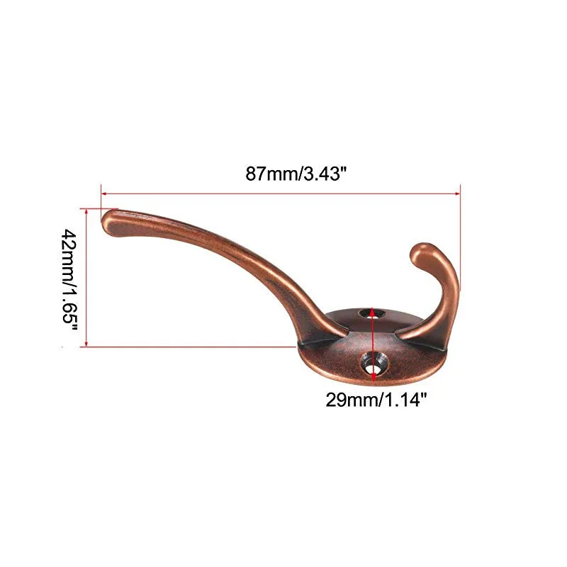 Double claw coat hook wall hanging retro double hook utility hook coat scarf bag towel key cap cup cap 10pcs image 4