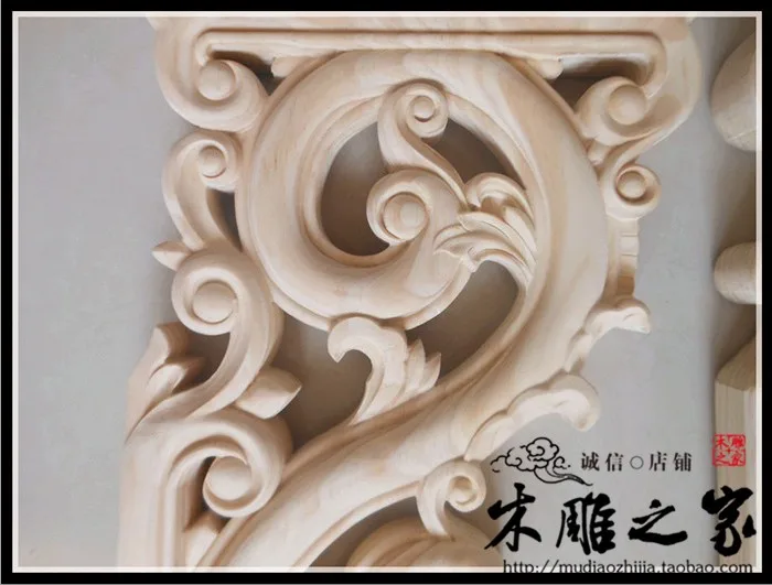 Dongyang wood carving antique wood Temple carved corbels Home Furnishing gun angle beam gun flower stigma partition lintel