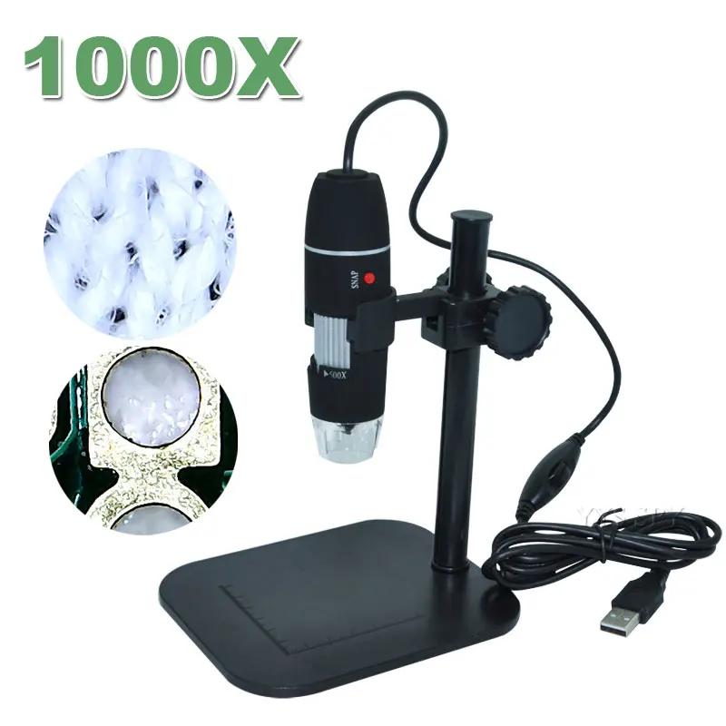 50X to 1000X USB Microscope Digital LED Endoscope Mini Camera Magnifier Micro Cam with Lifting Stand Bracket for Android OTG