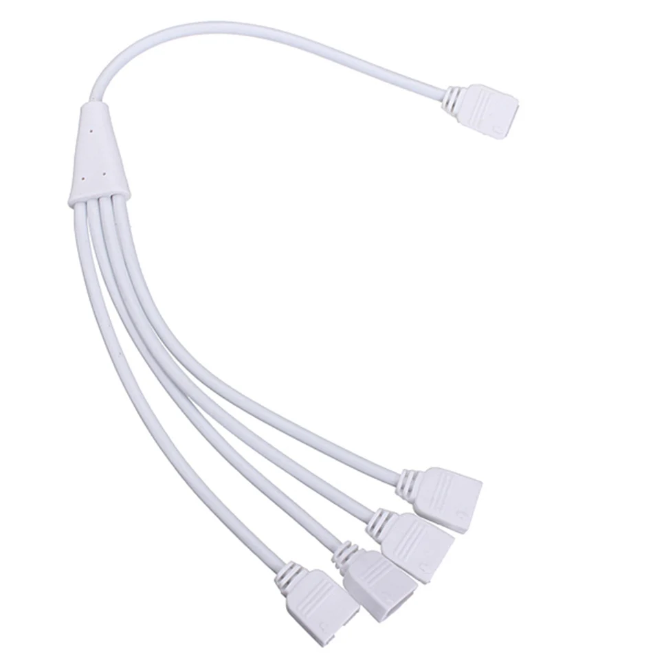 1 To 2 3 4 Way RGB Led Strip Light Connector Cable 4 Pin RGB Led Strip Splitter Plug Adapter Wire Accessories