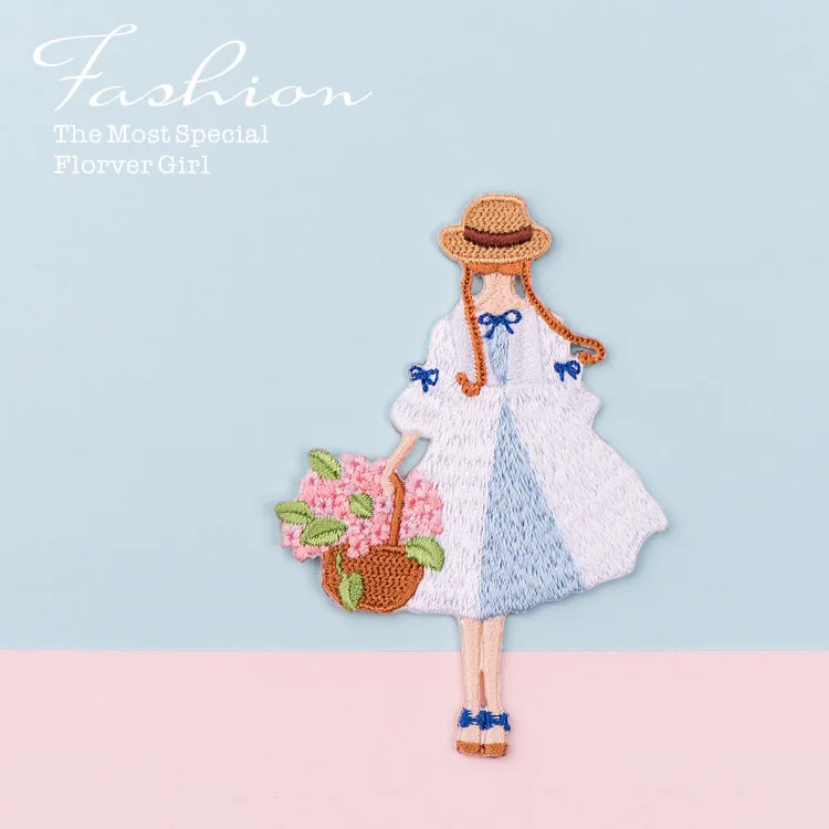 אופנה פראי למטה תיקון מעיל טרי פרח עונה ילדה דפוס רקמה חמה בד מדבקות בגדי עיצוב הבית