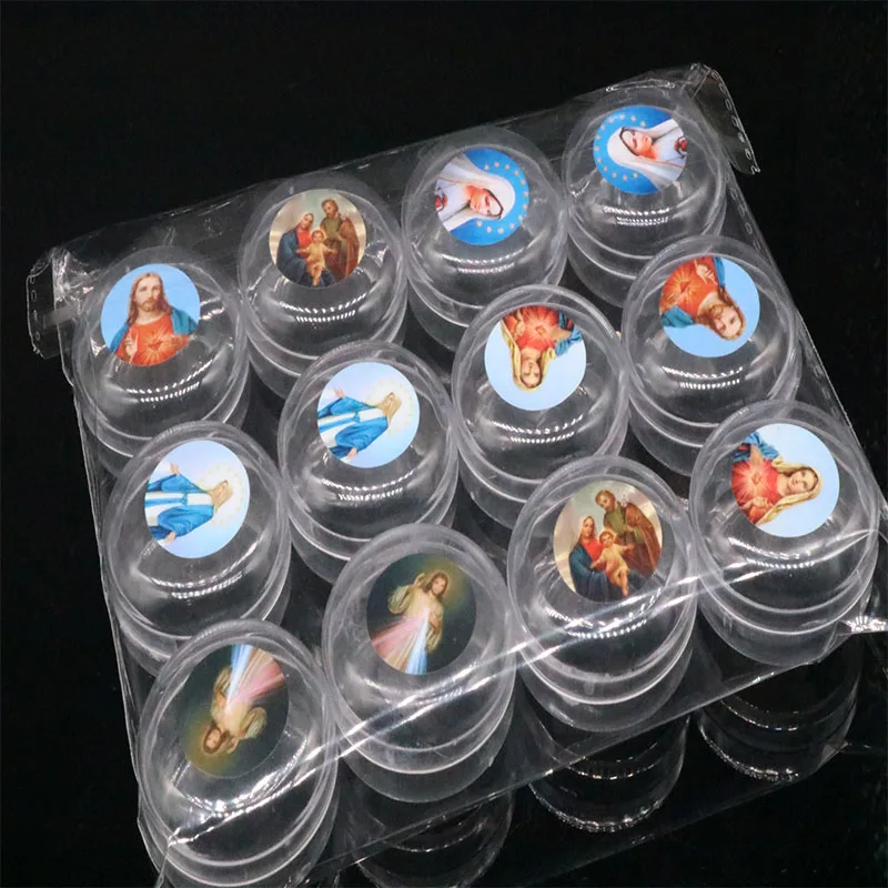 12PCS classic Christian plastic box, rosary necklace small box, plastic rosary necklace box. The picture is random.