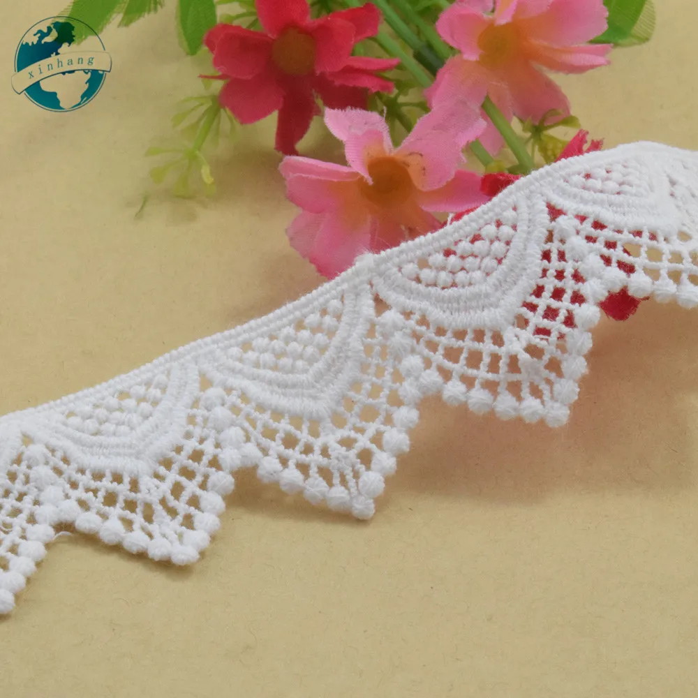 3.5cm Width White 100% Cotton Embroidery Lace French Lace Ribbon Fabric Guipure Diy Trims Warp Knitting Sewing Accessories#3806