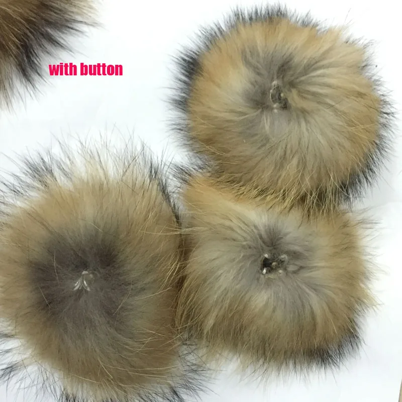 20pcs/ lot DIY 15cm Real Raccoon Fur Pompoms Fur Balls for Knitted Beanies Keychain Scarves Shoes Real Fur Pom Pom Wholesale