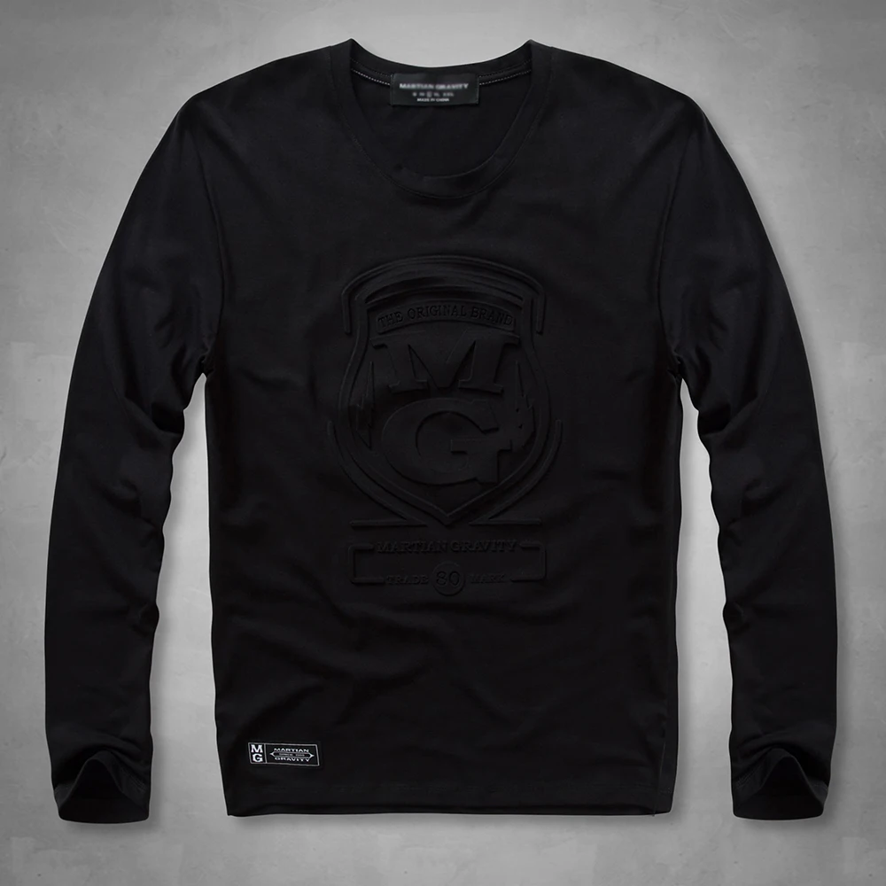 NEW Steel printing Men Cotton Long Sleeve O-Neck Style Print men T-Shirt Casual T-Shirt male S6AT041