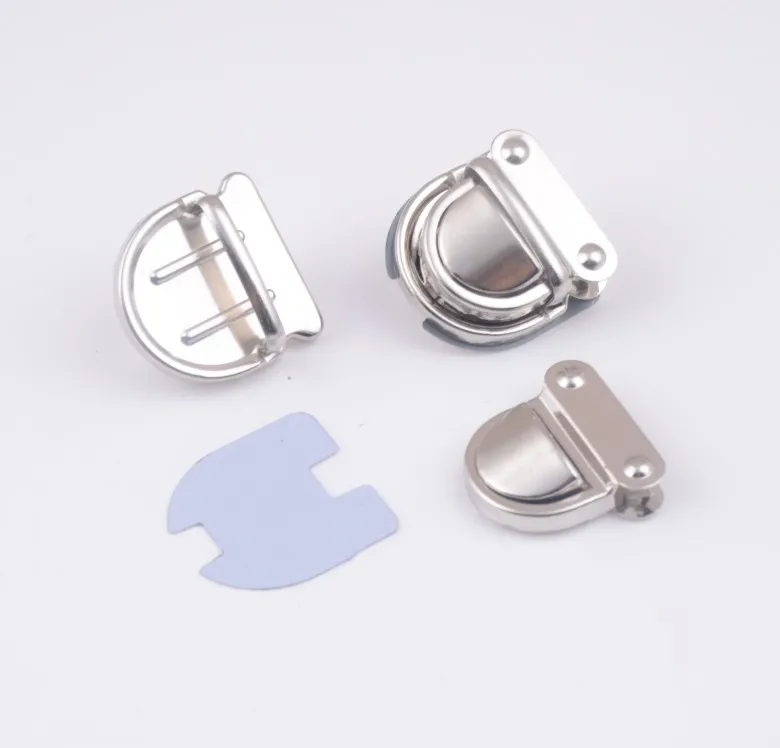 Free Shipping-10 Sets Silver Tone Trunk Lock Handbag Bag Accessories Purse Snap Clasps/ Closure Locks 32x32mm J1823