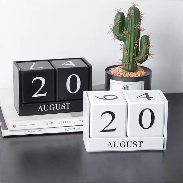 

SKYSONIC Ins Creative Nordic Style Wood Desk Calendar Home Decorative Table Calendario Special Birthday Gift