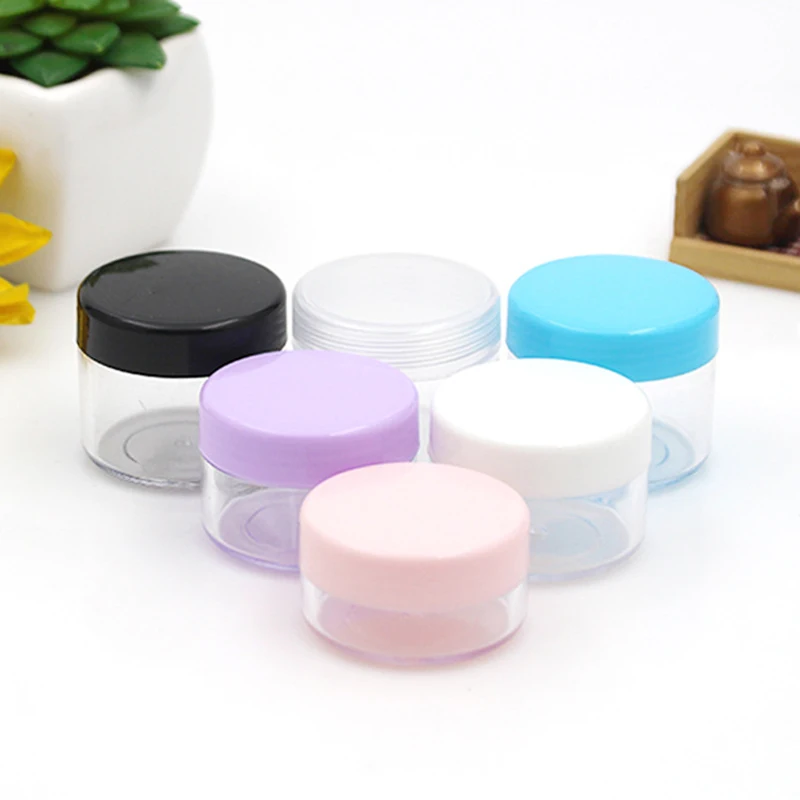 100pcs 10g 15g 20g Portable Clear Refillable Bottle Sample Cosmetic Containers  Empty Eyeshadow Lip Balm Face Cream Storage Jar