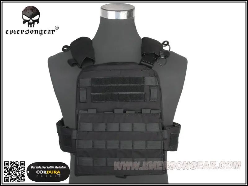 

emersongear-Adaptive Vest for Airsoft Combat, Black Fabric, AVS Vest, Heavy Version, EM7397