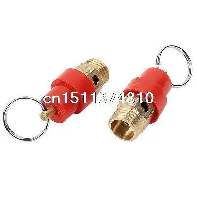 Red Gold Tone Air Compressor Safety Pressure Relief Valve 1/4 PT 13mm