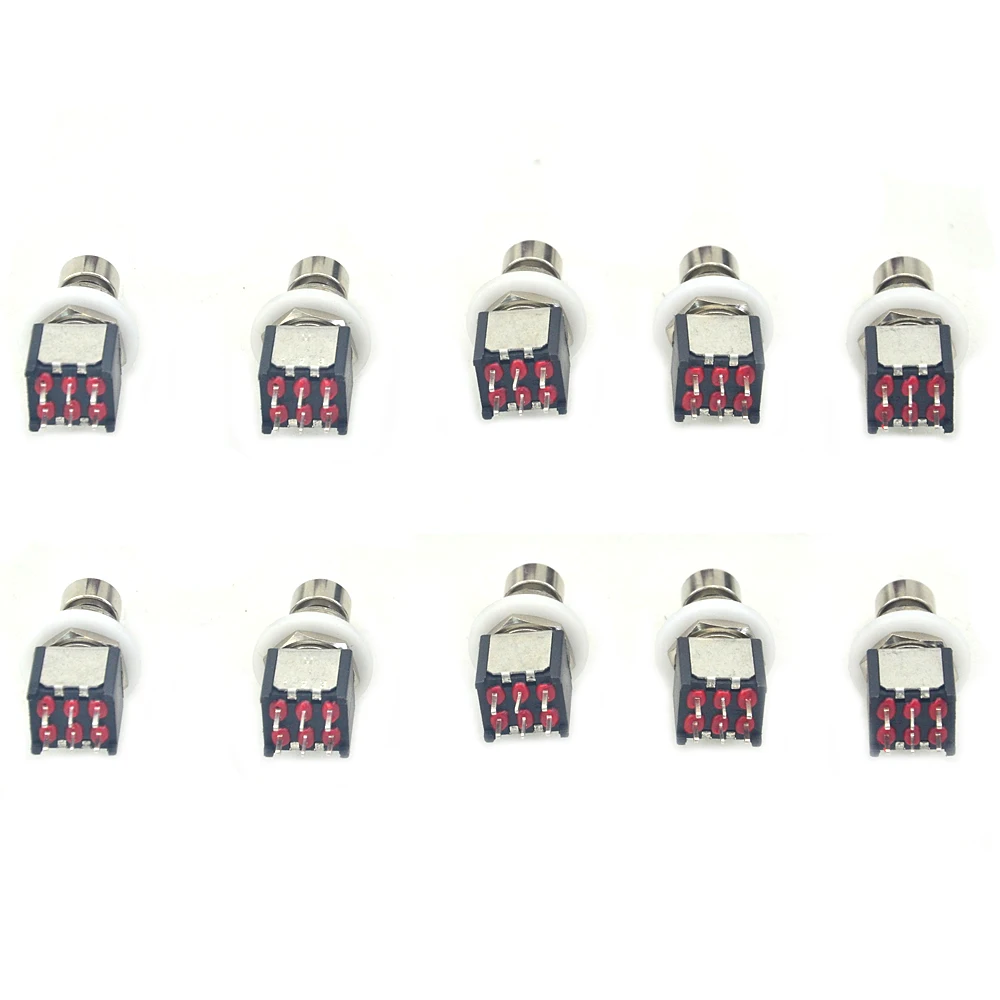 10 X Mini DPDT PCB Mount Pins Momentary ON-ON Foot Switch For Guitar Effect Pedal Kits