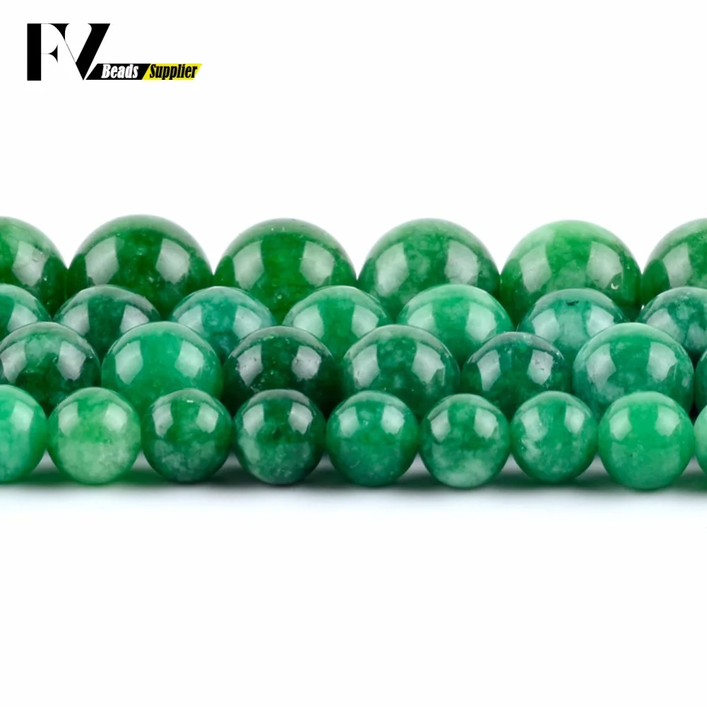 Natural Stone Beads 6mm-12mm Green Jades Sodium Chromite Round Loose Beads For Jewelry Making Women Necklace Bracelet Jewellery