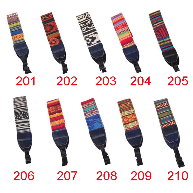 10 قطعة/الوحدة أنعم كاميرا الكتف حزام أروع العرقية نمط حزام شريط حول ياقة الملابس العنق للكاميرا