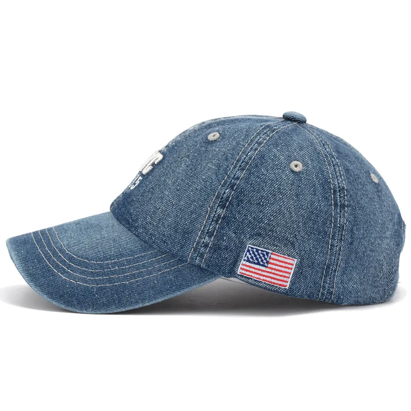 Nowy marka NYC Denim czapka z daszkiem mężczyźni kobiety haftowana litera dżinsy czapka typu Snapback Casquette lato sport USA czapka w stylu