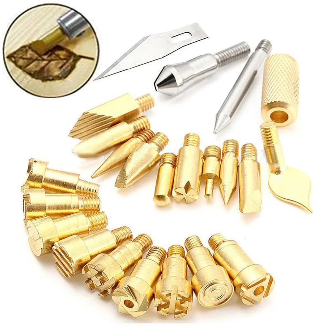 

22pcs Wood Burning Pen Tip Stencil Soldering Iron Pyrography Working Carving Tool accessories