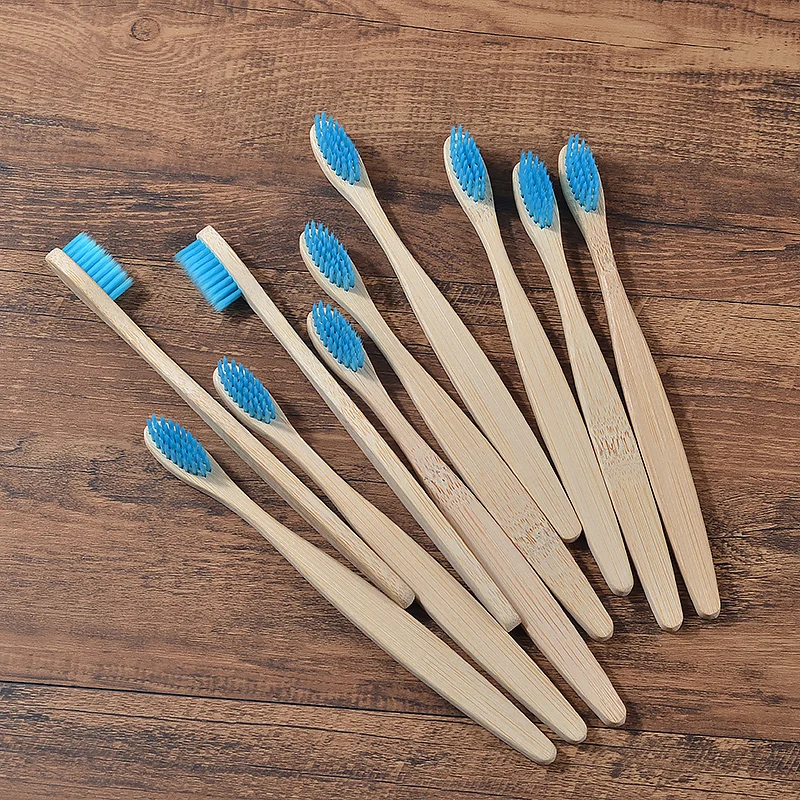 10Pcs Bamboo Toothbrush Eco Friendly Wooden Tooth Brush BPA Free Soft Bristle Tip Charcoal Adults Oral Care Toothbrushes