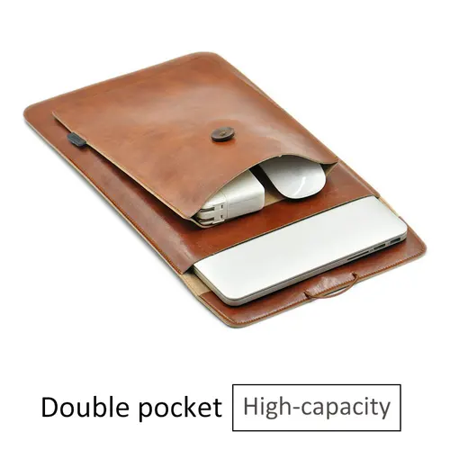 Funda de cuero de microfibra para ordenador portátil, funda de doble capa de alta capacidad, para M1 MacBook Pro Air 12/13.3/14/15.4/16