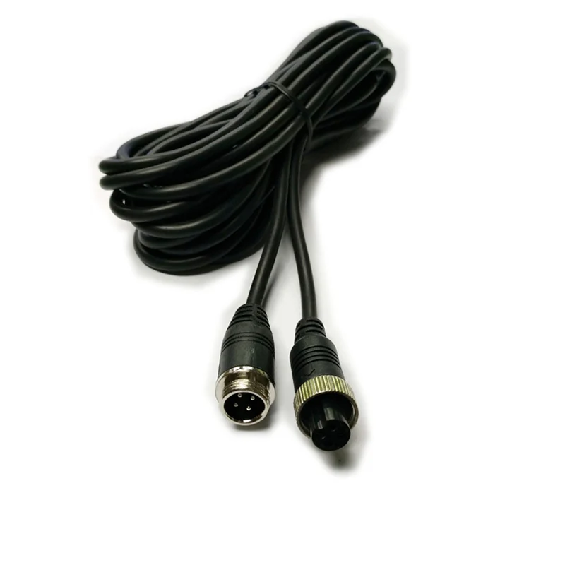 5 meters long Aviation head extension cord 4P  M12 male to female Vehicle connecting line Video cable 5pcs