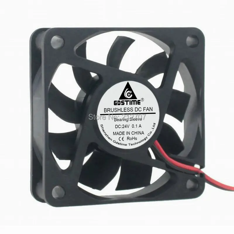 Imagem -01 - Gdstime Plástico dc Motor do Ventilador de Refrigeração 6015 24 v 2pin cm 60 mm 60x60x15 mm 20 Pcs