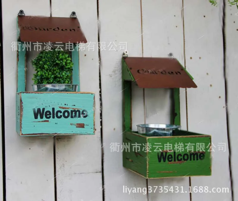 

American country garden home small decorative wood wall flower wall hangings ZAKKA