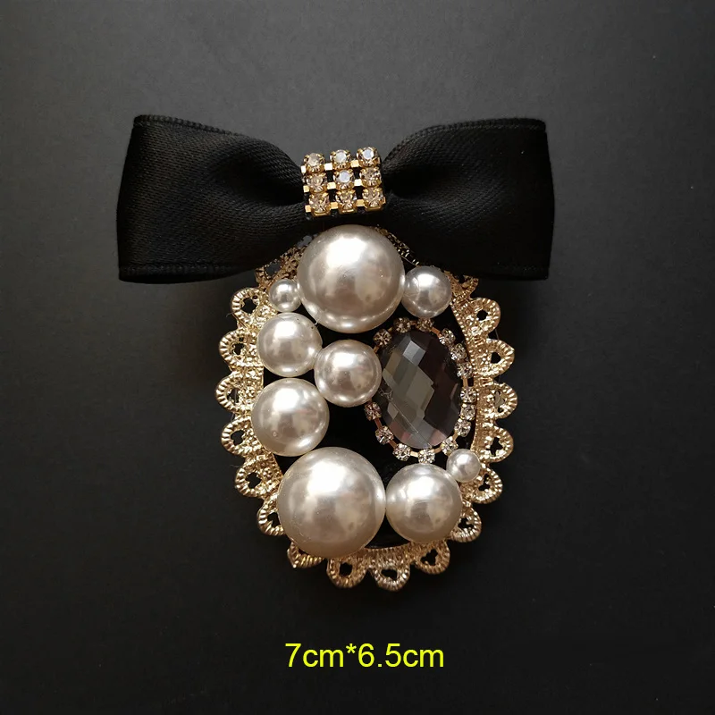 Vintage Baroque Court Wind Badge Fringe Brooch Fabric Knitting Bow Drill Coat Sweater Accessories For Woman
