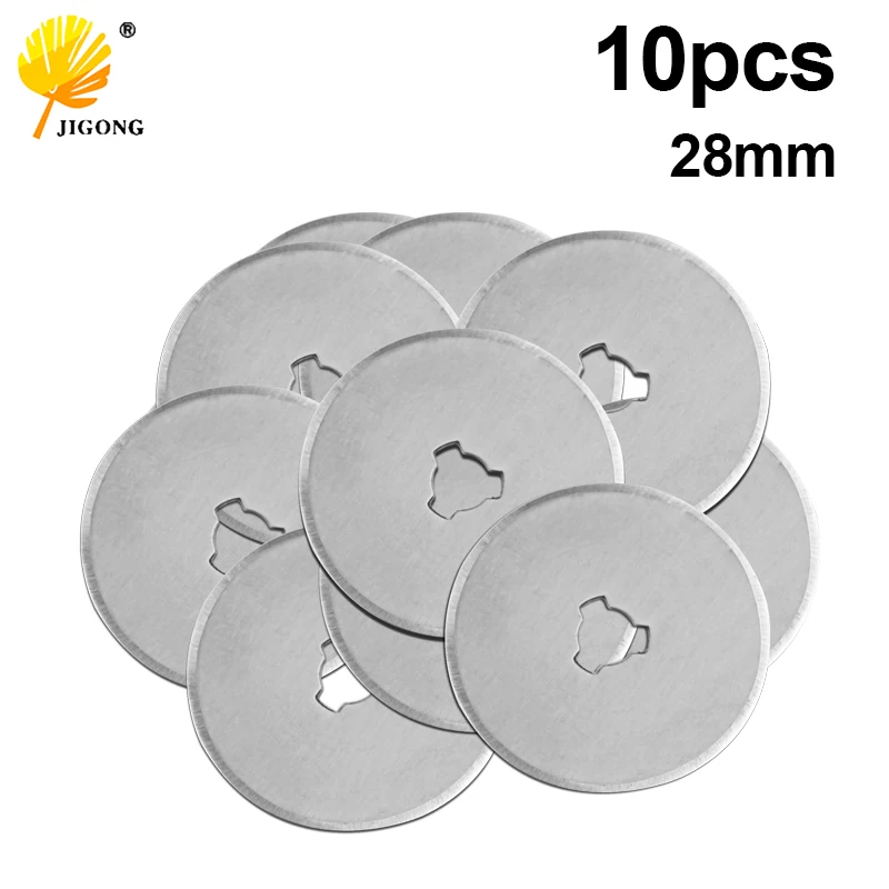 Lâminas de Corte Rotativas de 28 mm Lâminas Sobressalentes de Substituição Lâmina Circular de Corte de Papel Patchwork Tecido Couro Artesanato Acolchoado com 10 Peças
