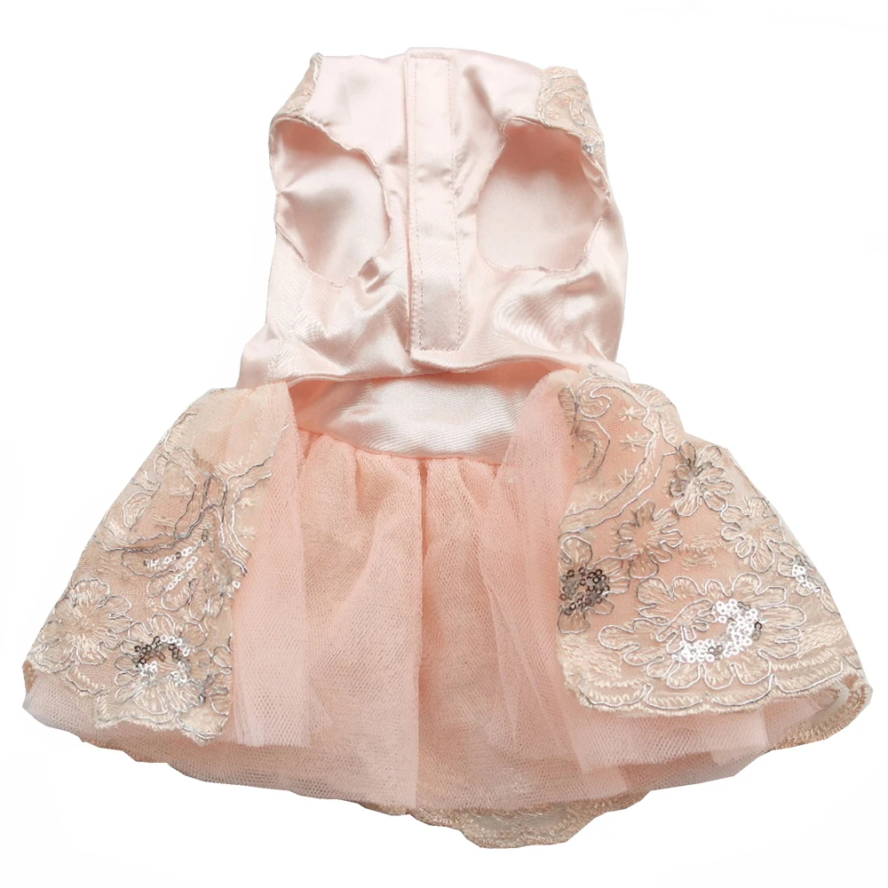 Princess Lace Wedding Dress for Pet, Teddy Skirt for Small Puppy, Luxury Tulle for Dog and Cat