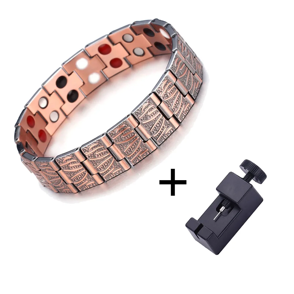 Pure Copper Magnetic Bracelets For Men Ions Germanium Health Care Medical Energy Bracelets Jewelry