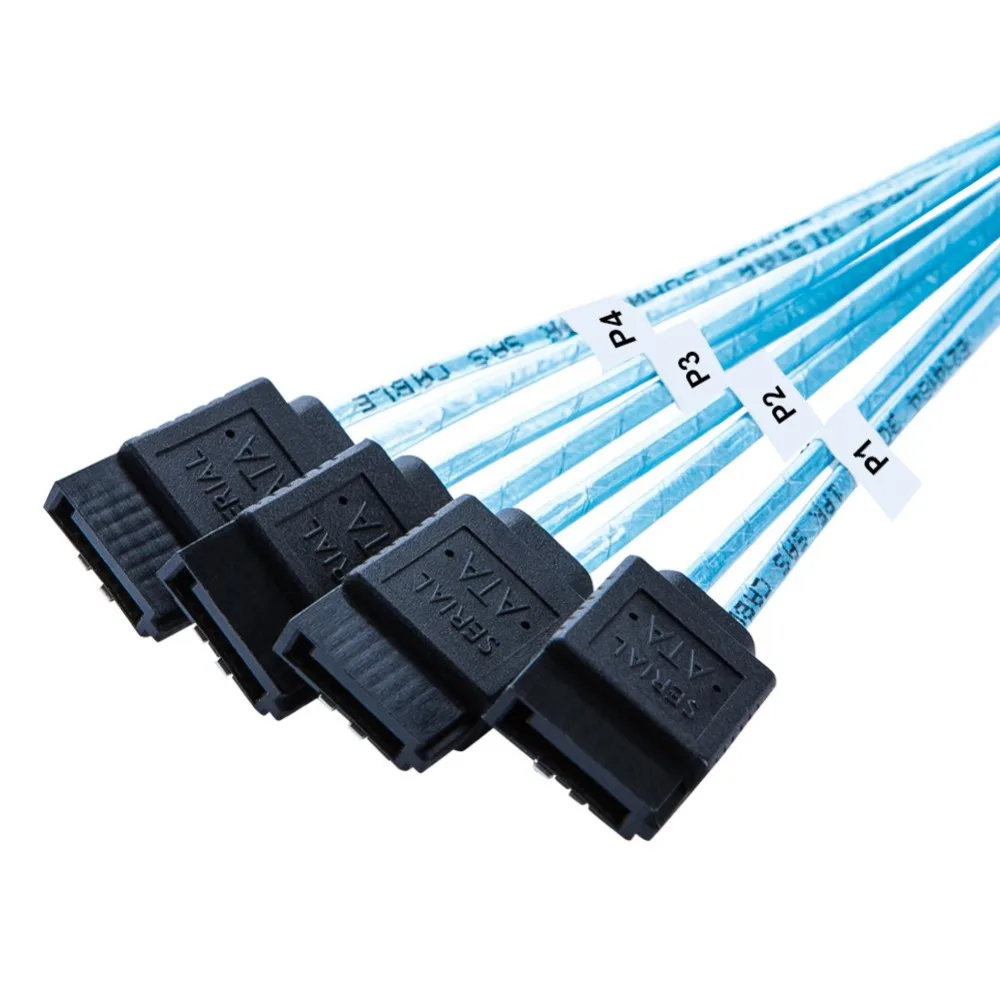 كابل داخلي عالي الدقة Mini SAS كابل SAS SFF-8643 إلى 4 كابل SATA SAS إلى 4 كابل SATA توصيل كابل القرص الصلب 1.6/3.3ft
