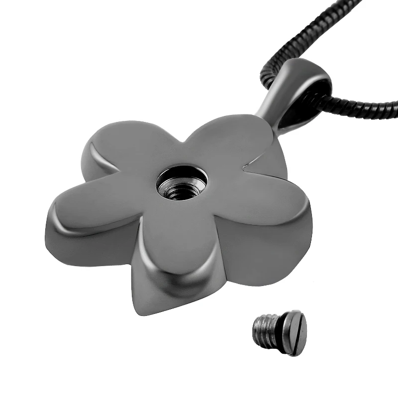 CMJ8026  Beautiful Flower Petal Stainless Steel Urn Pendant   Cremation Urn Necklace  Ashes Keepsake Jewelry Wholesale Retail