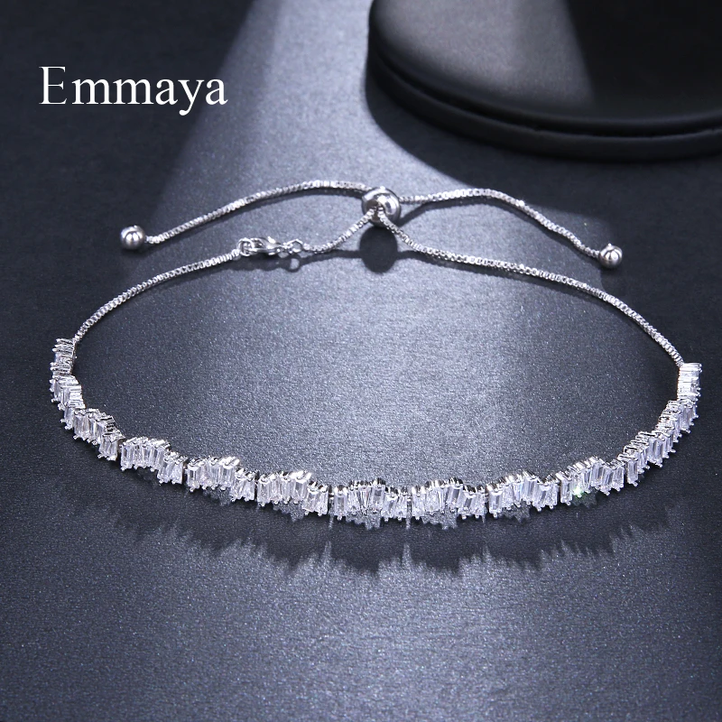 

Emmaya Fashion Brand Jewelry Rose Gold Color Rectangle Zirconia Necklace/Torques For Women Party Gift