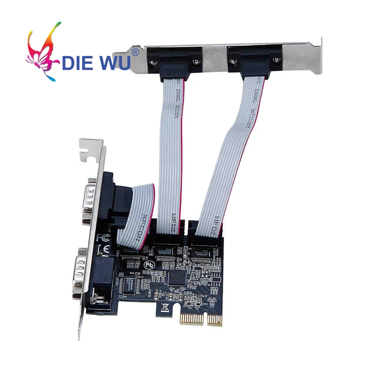 PCI-E 1X to 4 ports Serial add on card Multi RS232 DB9 COM Serial Expansion I/O riser card TXB077