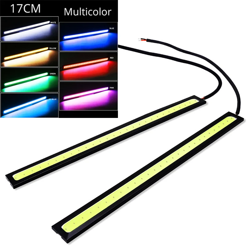 1pcs 17cm Universal Daytime Running Light Car COB DRL LED Strip Light External Lights Auto Waterproof Car Styling Led DRL Lamp