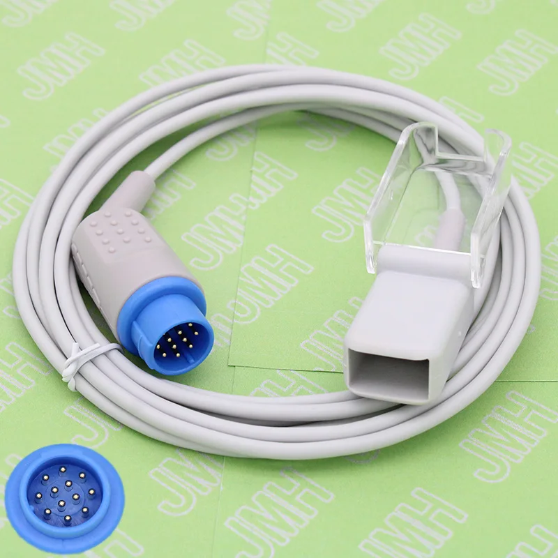 Compatible Biolight 12pins M7000 M8500 M9500 Pulse Oximeter monitor the trunk cable to digital PD spo2 sensor.