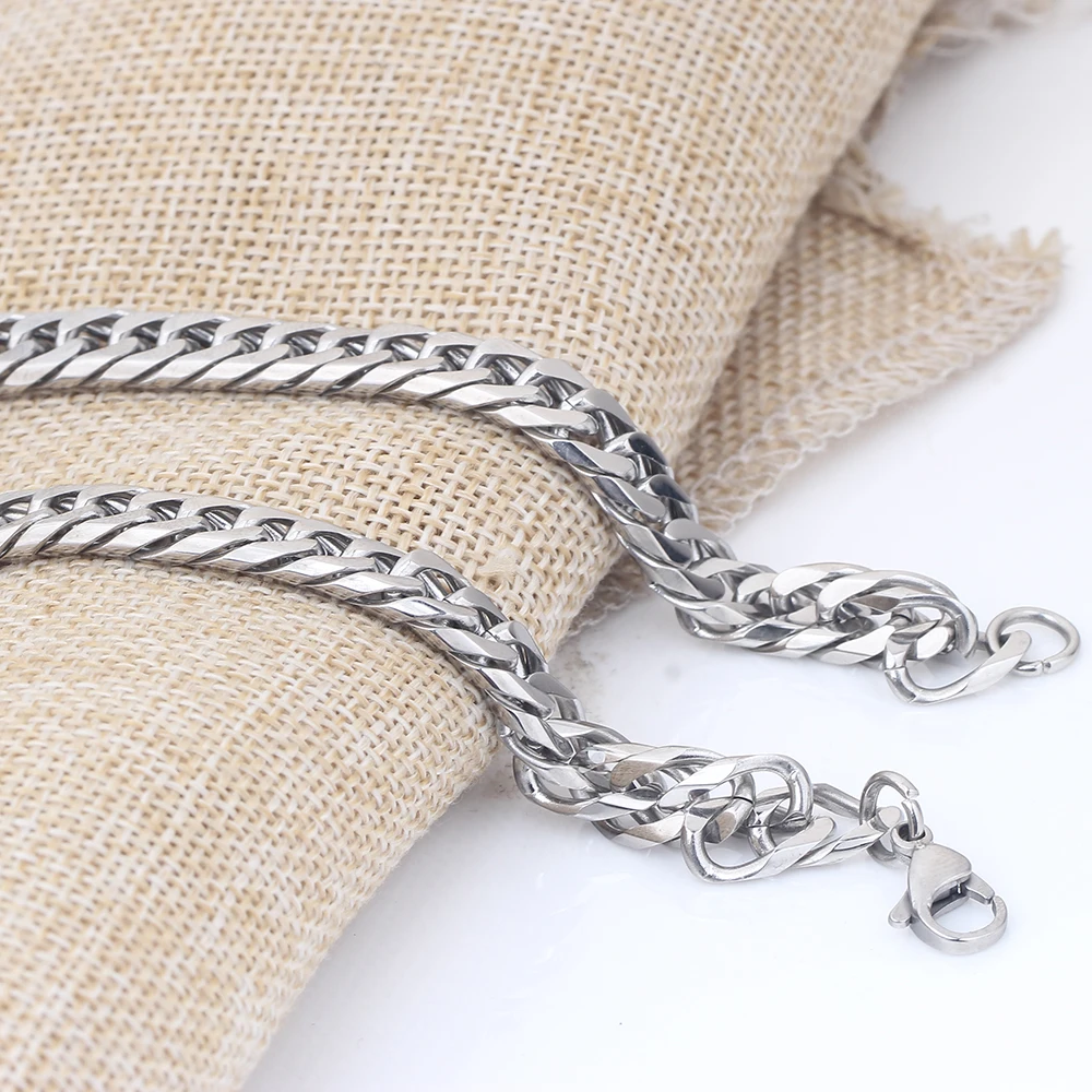 NIBA 3/5/7/8mm wide Men's Chain Collana Uomo 24inch Stainless Steel Silver Plated Cadenas Hombre Necklace Fashion Jewelry image 5