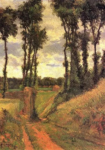 

Landscape Oil Painting Reproduction on Linen canvas,Poplars by paul gauguin,100%handmade,Free Shipping,Museum Quality