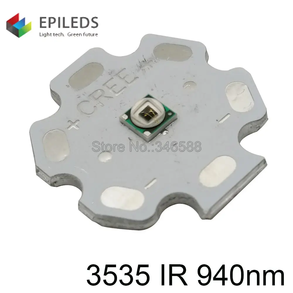 

5pcs 3W 3535 Epileds Infrared IR 940NM High Powe LED Light Emitter Diode on 8mm / 12mm /14mm / 16mm / 20mm Star PCB