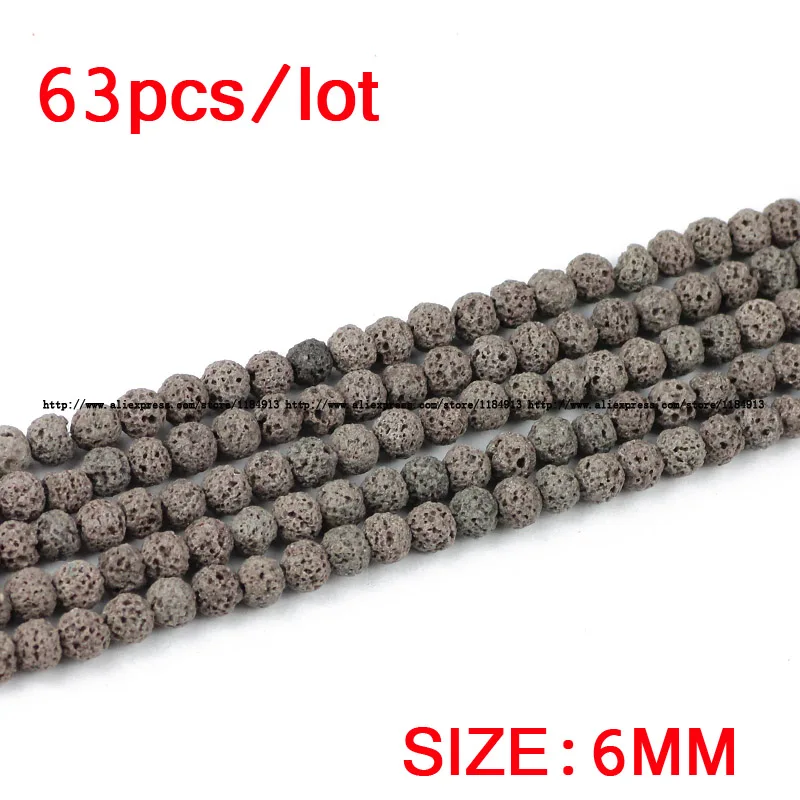 JHNBY رمادي الحمم الخرز الحجر الطبيعي الصخور البركانية أعلى جودة جولة فضفاض الخرز الكرة 4/6/8/10/12 مللي متر مجوهرات سوار جعل DIY #6