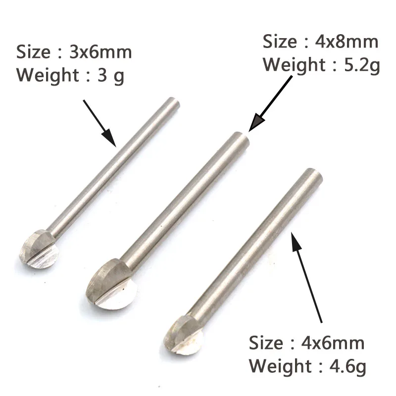 1pc 3-10mm White Steel Wood Milling Cutter Woodworking Root Carving Electric Tools Rotary Accessories Dremel Drilling Bit Carved