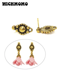 2025 New Fashion 18mm 10pieces/bag Retro Zinc Alloy Oval Earring Base Connectors Linkers for DIY Earring Jewelry Accessories