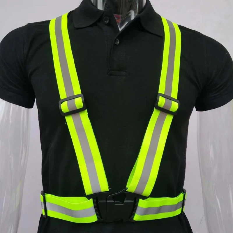 ZK40 Dropshipping Outdoor High Visibility Unisex Safety Vest Reflective Belt Safety Vest Fit For Running Cycling Sports Clothes