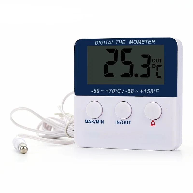 Smart Indoor Outdoor Alarm Thermometer Household Greenhouse Max/Min LCD Digital Table Temperature Detector C/F Swift With Stand