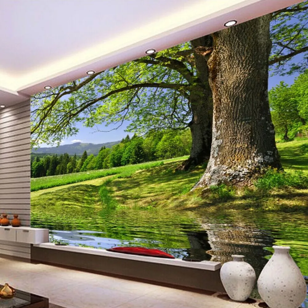 

beibehang Large trees landscape mural custom wallpaper the living room TV sofa background wallpaper for walls 3d,papel de parede